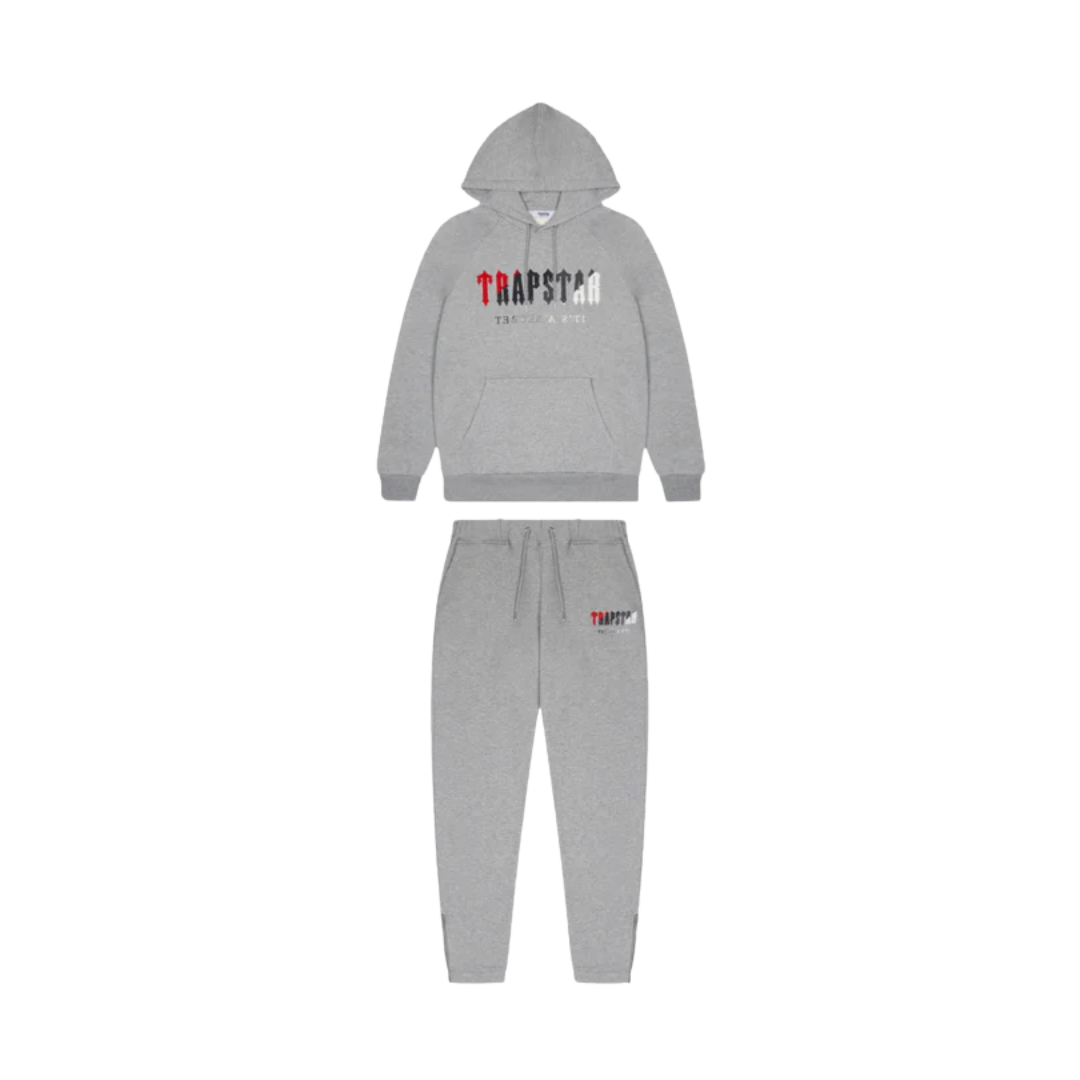 TS Chenille Decoded Hooded Tracksuit - Red/Grey
