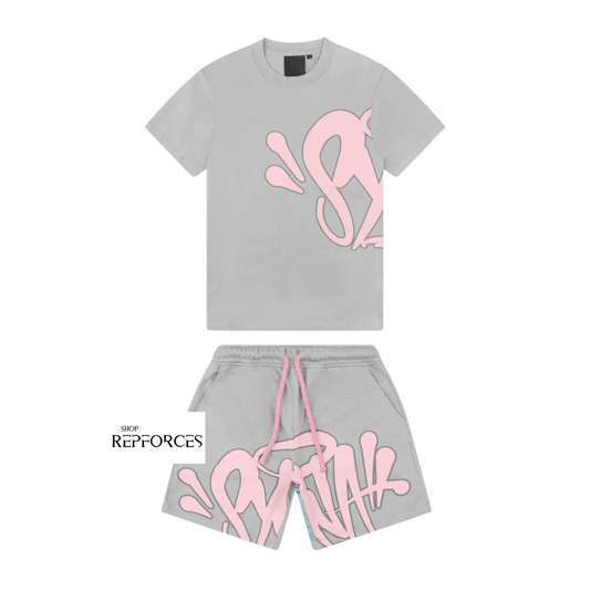 Synaworld T-Shirt and Shorts Set - Grey/Pink