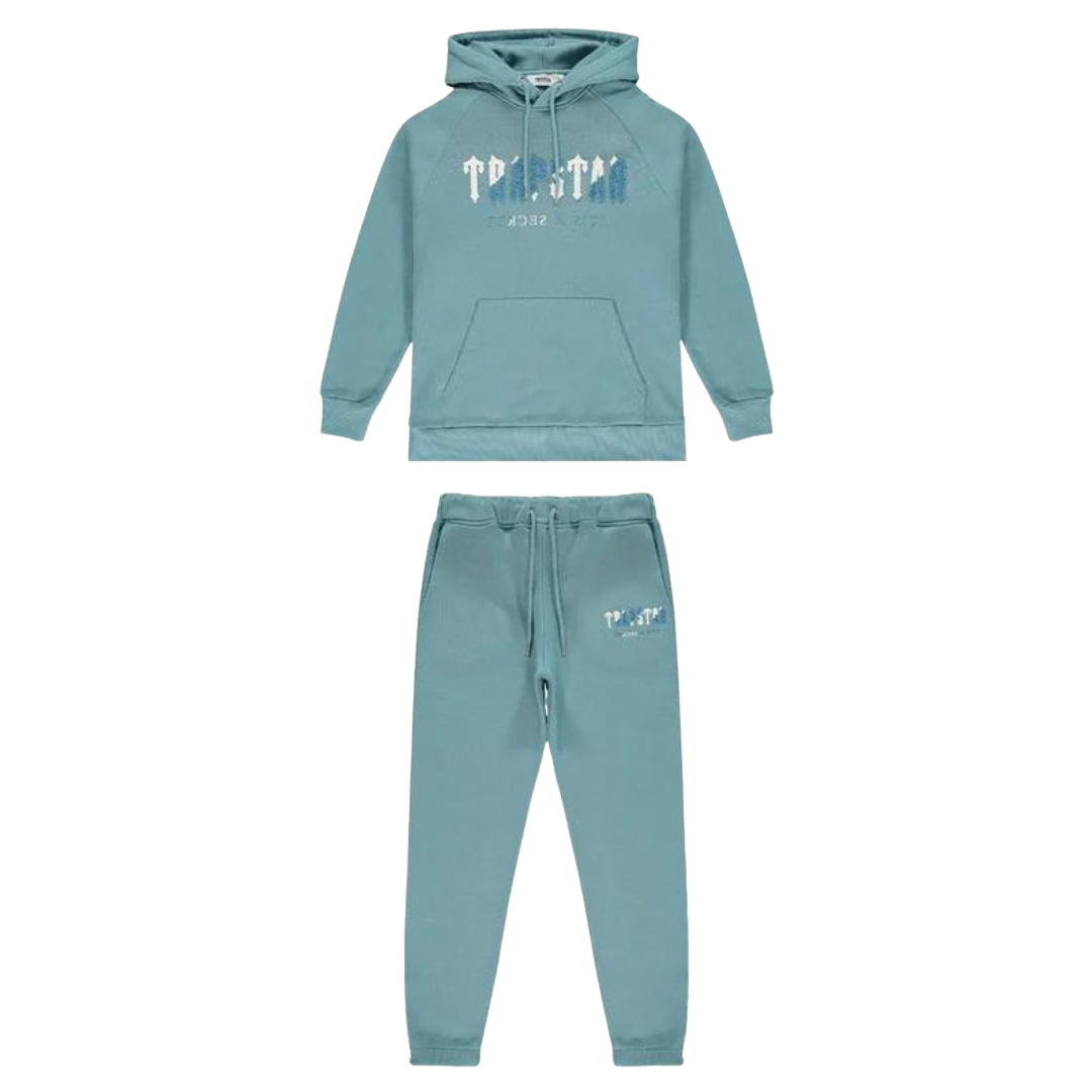 TS Chenille Decoded Hooded Tracksuit - Citadel/White